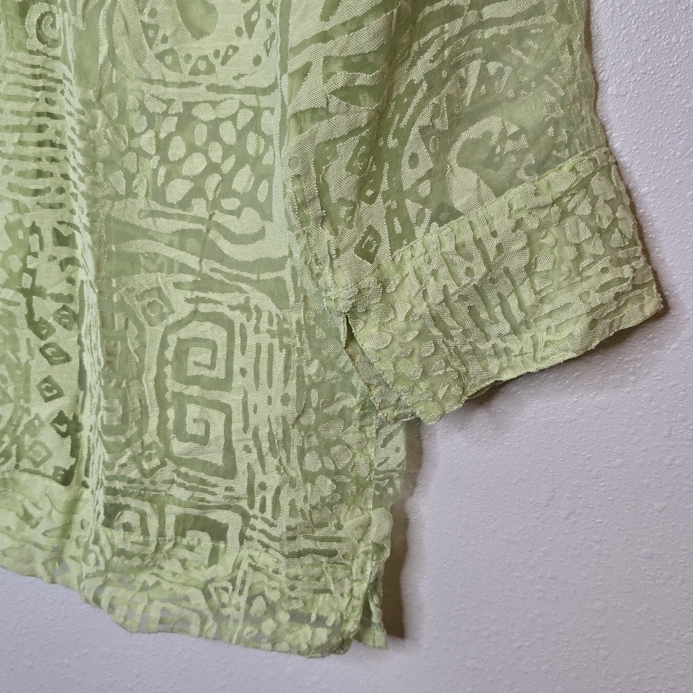 Ruby Rd. Women's Buttonfront Top Lime Green 3/4 S… - image 6